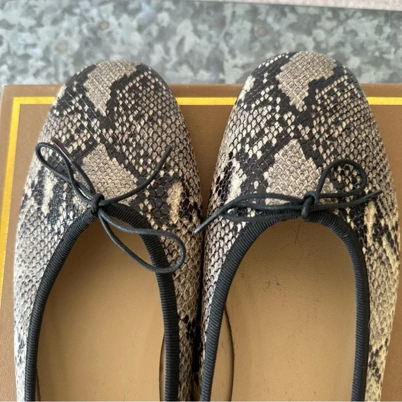 EVERLANE Italian Leather Day Ballet Flat Snake Print 9.5 - Picture 8 of 16